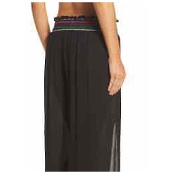 Blue Island Shirred Waist Wrap Chiffon Beach Pants - Picture 3 of 12